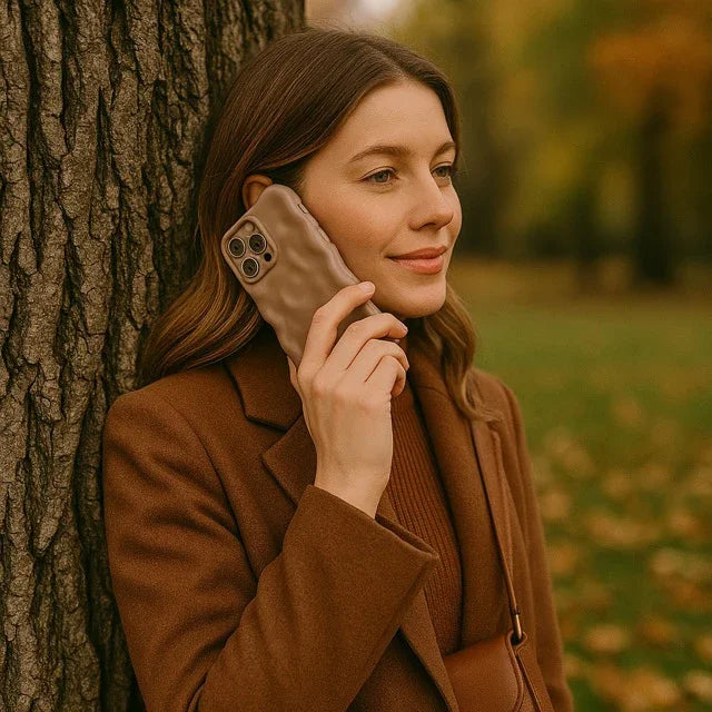 Coque iPhone Bubble - marron clair