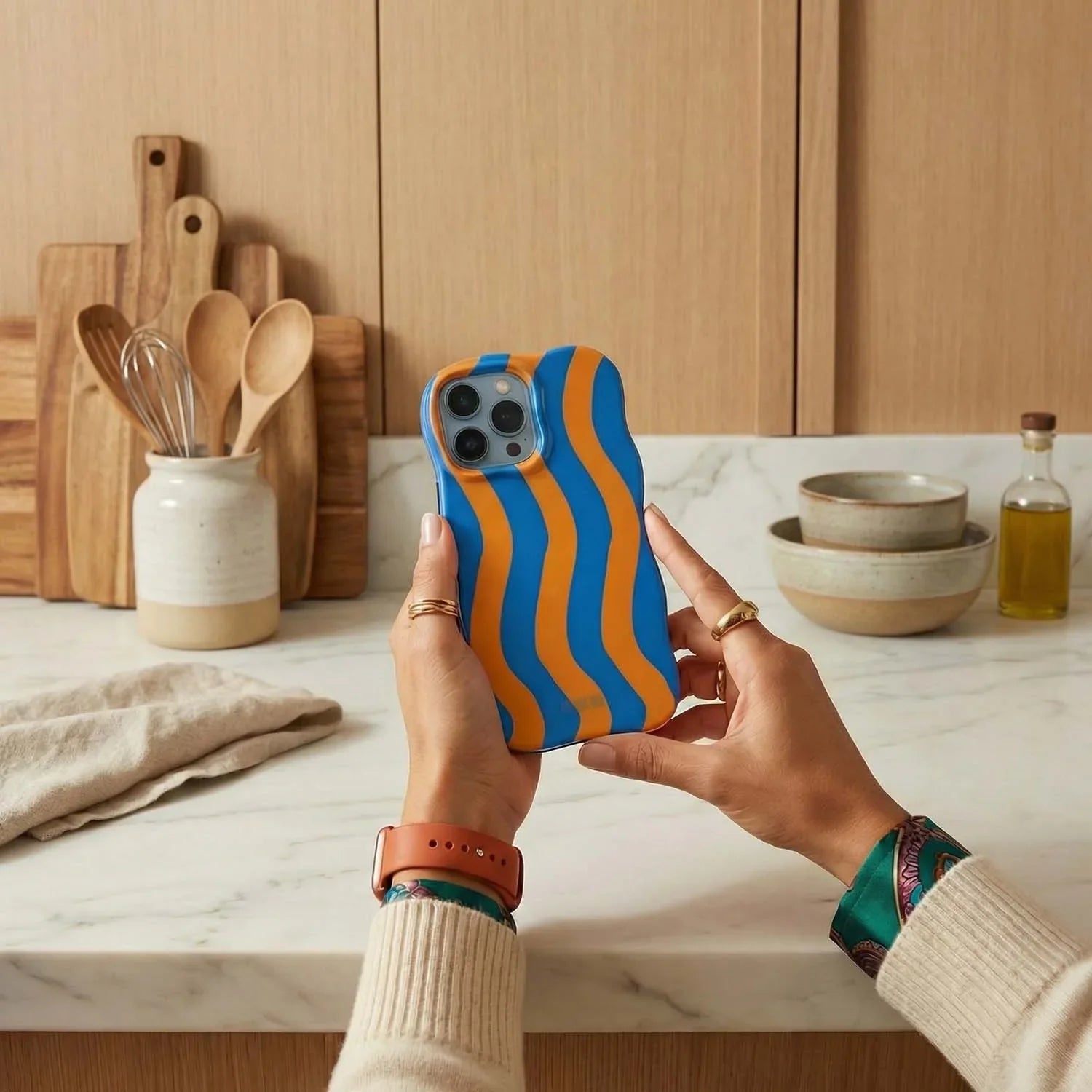 Coque iPhone Candy - bleu orange