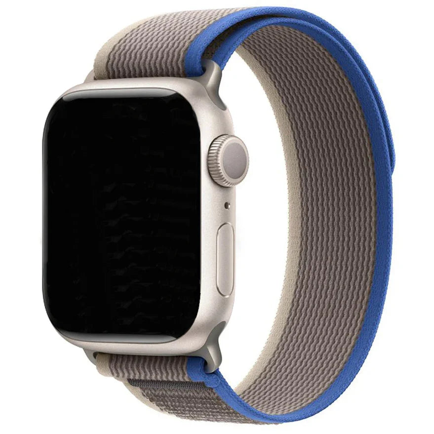 Bracelet Apple Watch Trail - nylon - bleu gris